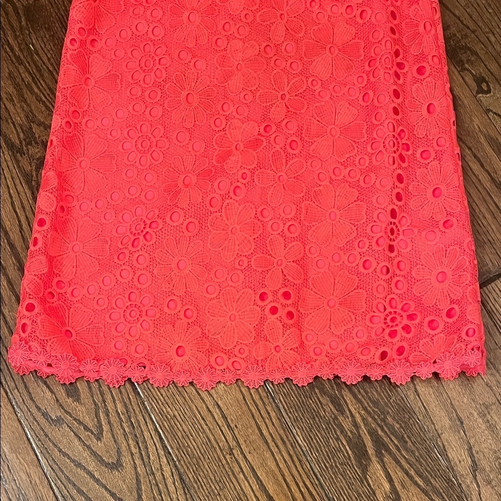 Kate Spade Coral Lace Shift Dress Size 0 - Picture 6 of 13